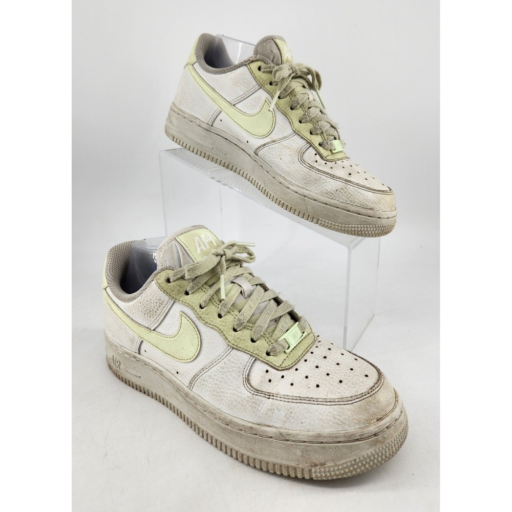 Nike Air Force 1 '07 Sneakers Womens 7 White Lime Green 315115-166 Low Top AF1